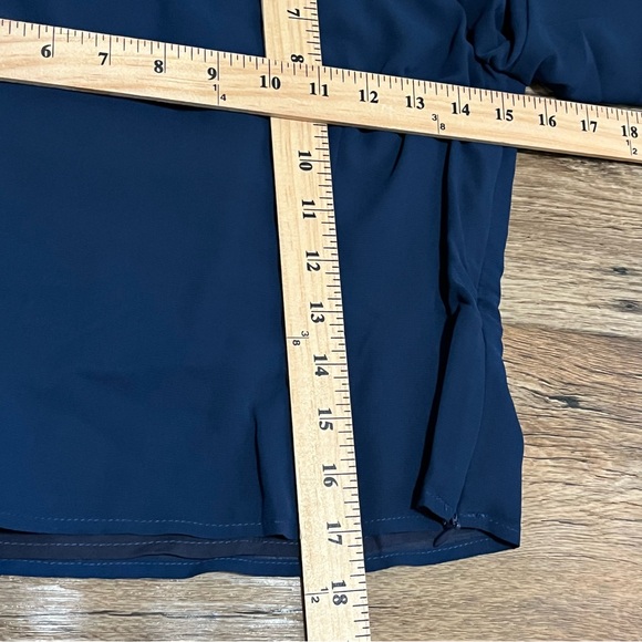 New Commense Crop Blouse Size Small Blue Long Sleeve Side Zipper New With Tags - Picture 6 of 13